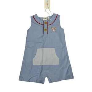 NWT My Three Sons 12M Little Boys Ballpark Romper